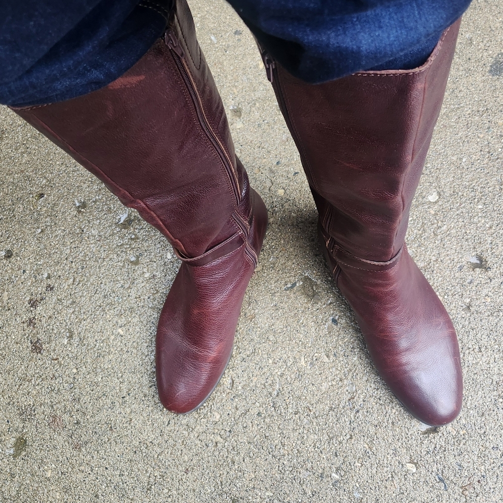 Nine West Red Winter Rain Boots Knee-High
